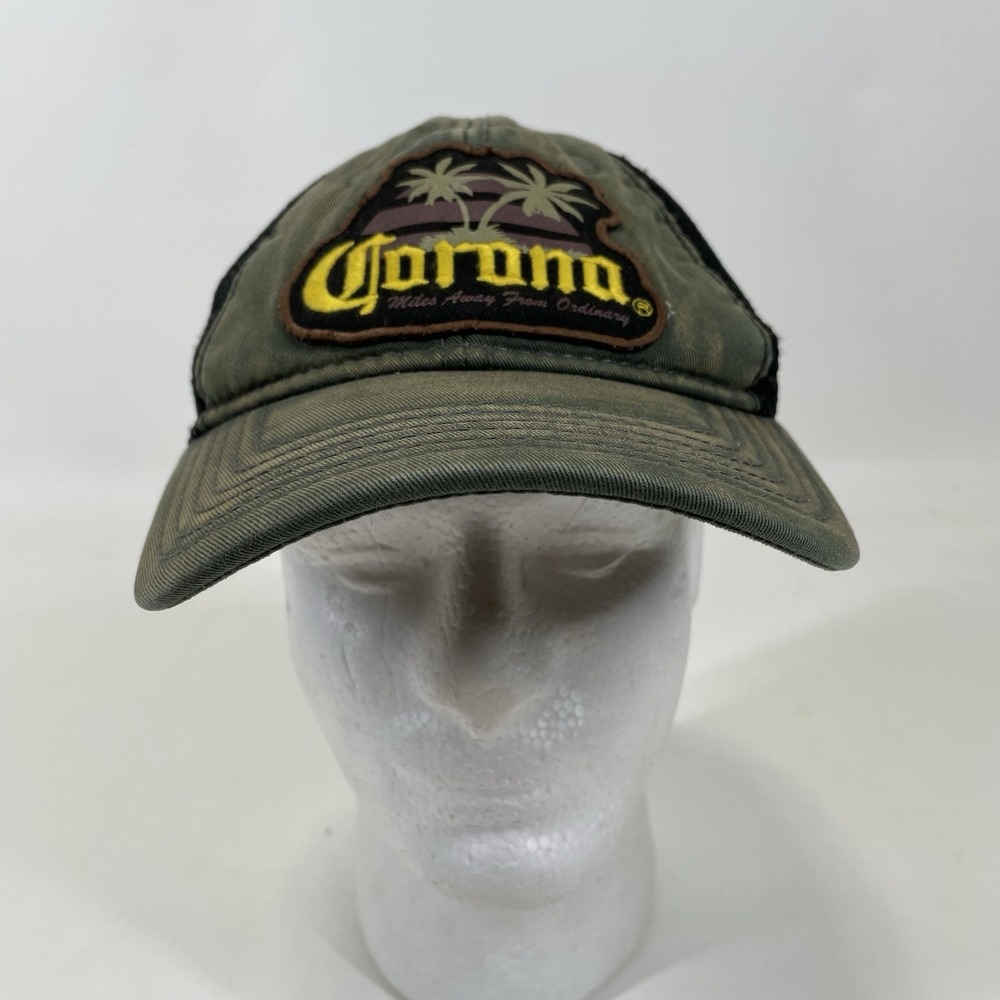 Corona baseball hat mesh green black‎ Bio-domes Snapback Palm Trees Patch
